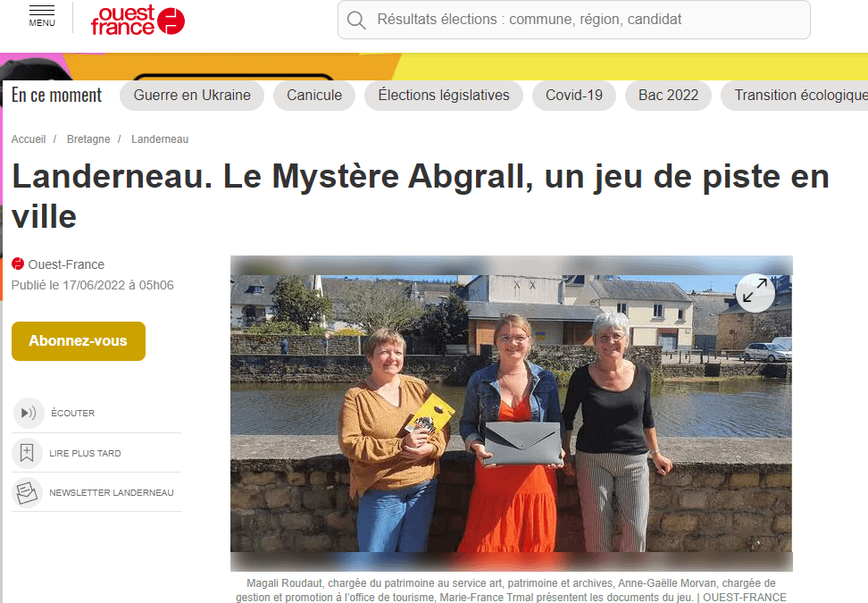 Lancement du jeu Mystère Abgrall à Landerneau